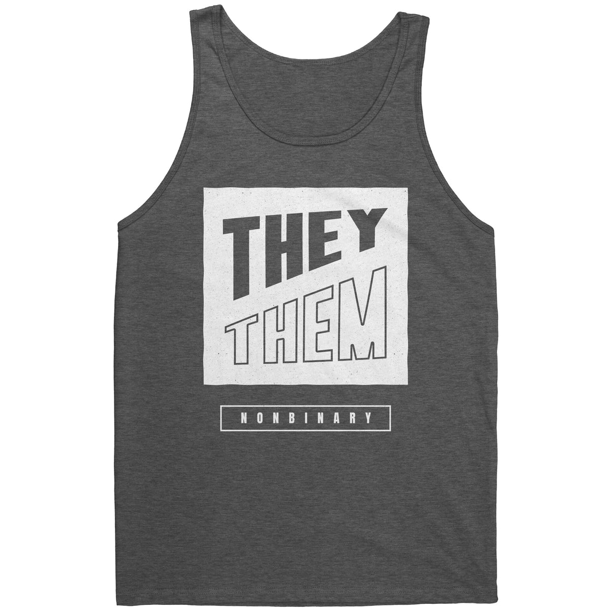 Modern Lux Block Slash They/Them Non-binary T-shirt  - Gemmed Firefly