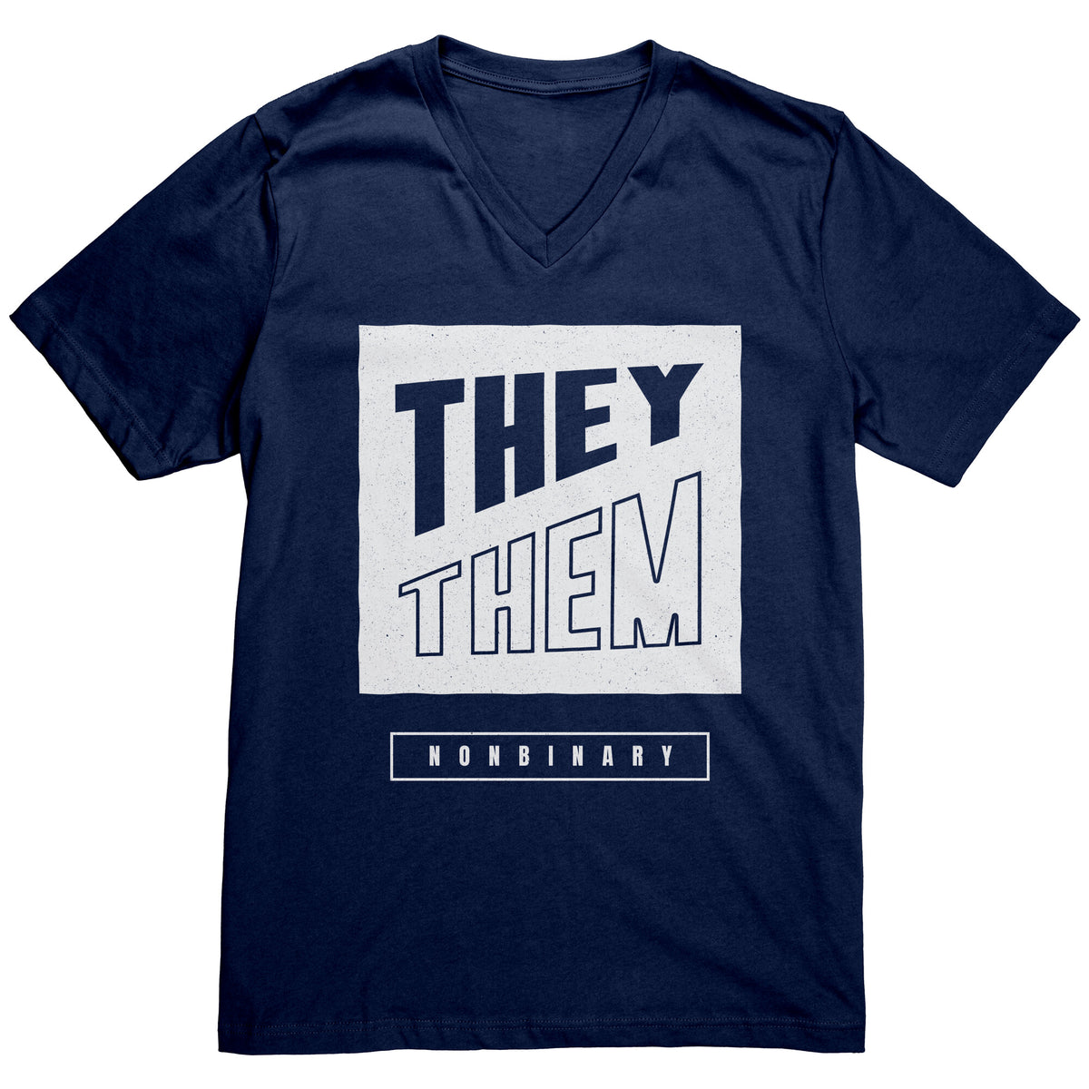 Modern Lux Block Slash They/Them Non-binary T-shirt  - Gemmed Firefly