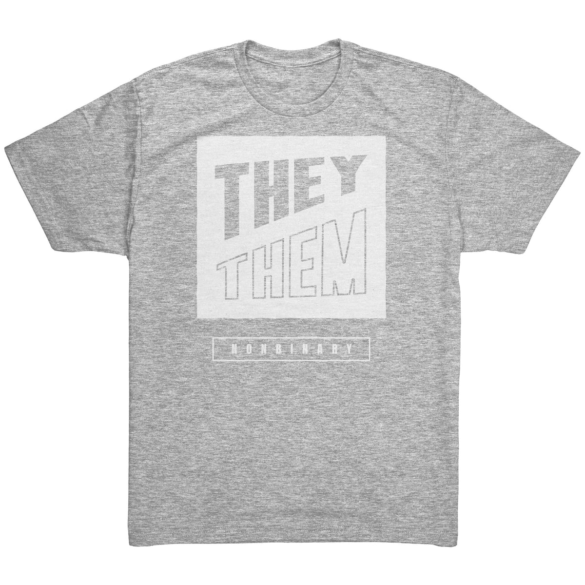 Modern Lux Block Slash They/Them Non-binary T-shirt  - Gemmed Firefly