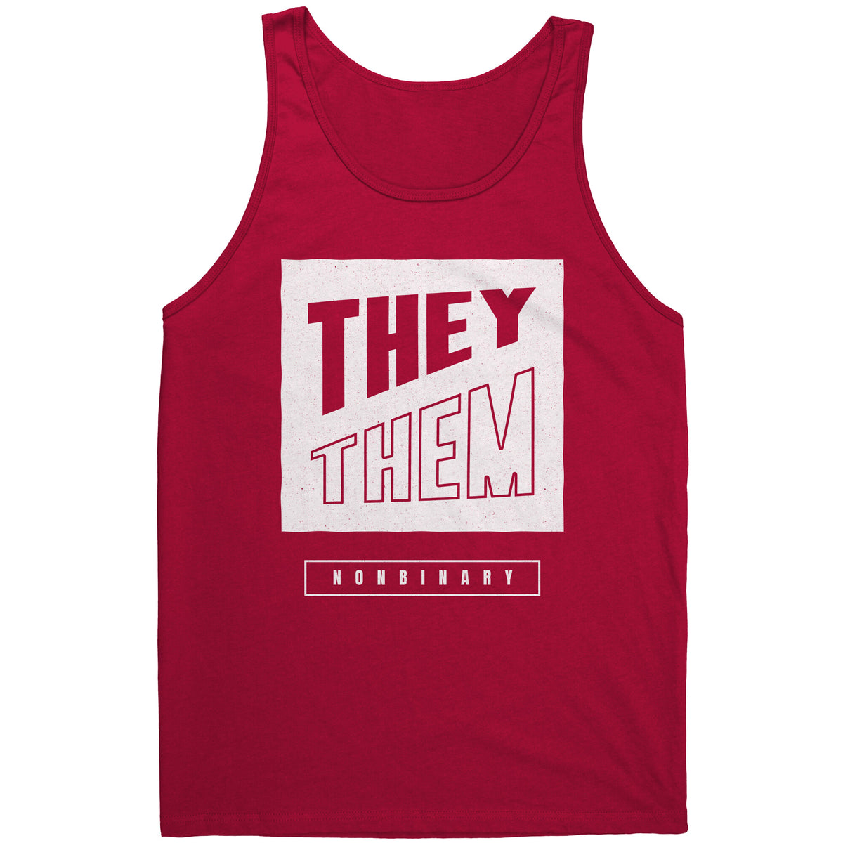 Modern Lux Block Slash They/Them Non-binary T-shirt  - Gemmed Firefly