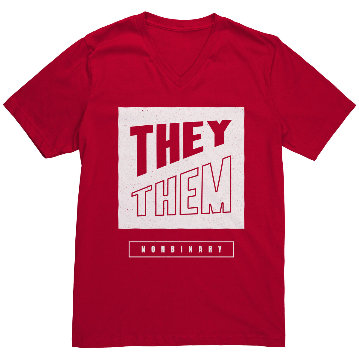 Modern Lux Block Slash They/Them Non-binary T-shirt  - Gemmed Firefly