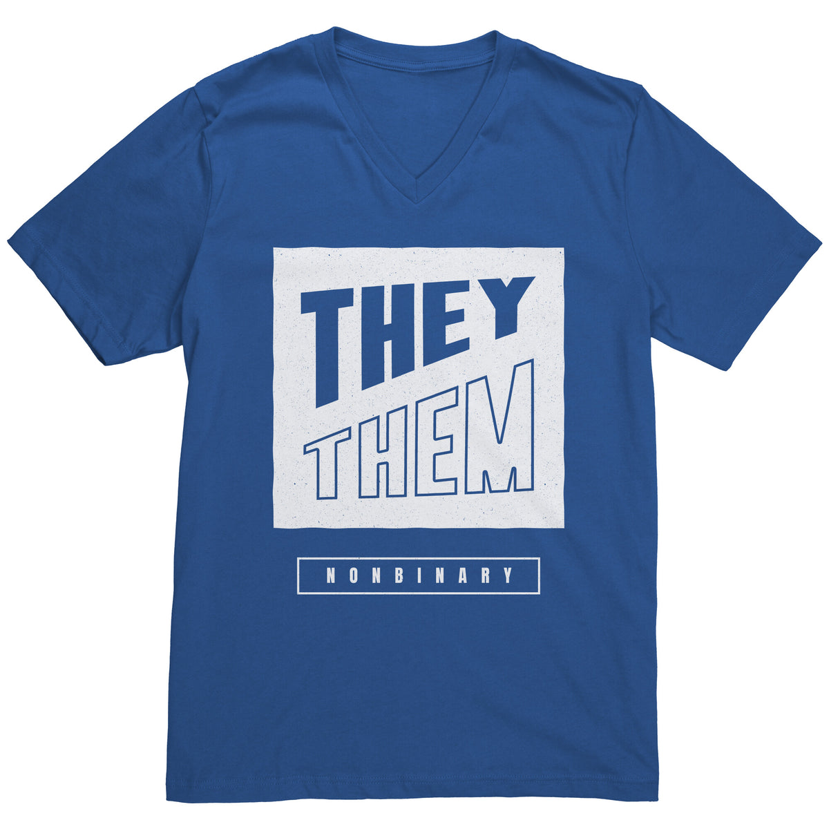 Modern Lux Block Slash They/Them Non-binary T-shirt  - Gemmed Firefly