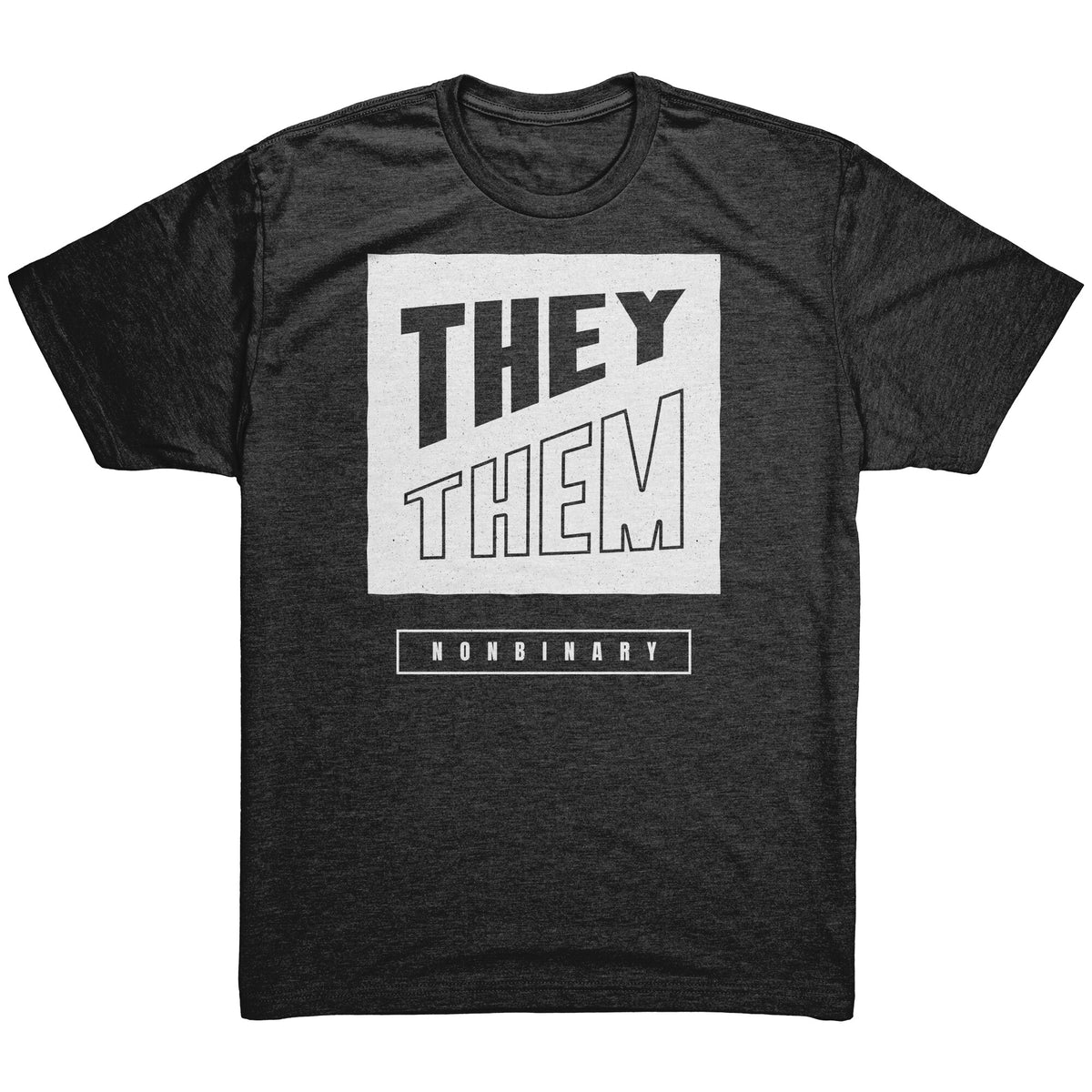 Modern Lux Block Slash They/Them Non-binary T-shirt  - Gemmed Firefly