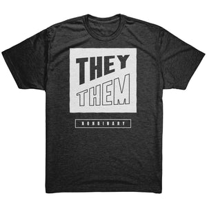 Modern Lux Block Slash They/Them Non-binary T-shirt  - Gemmed Firefly