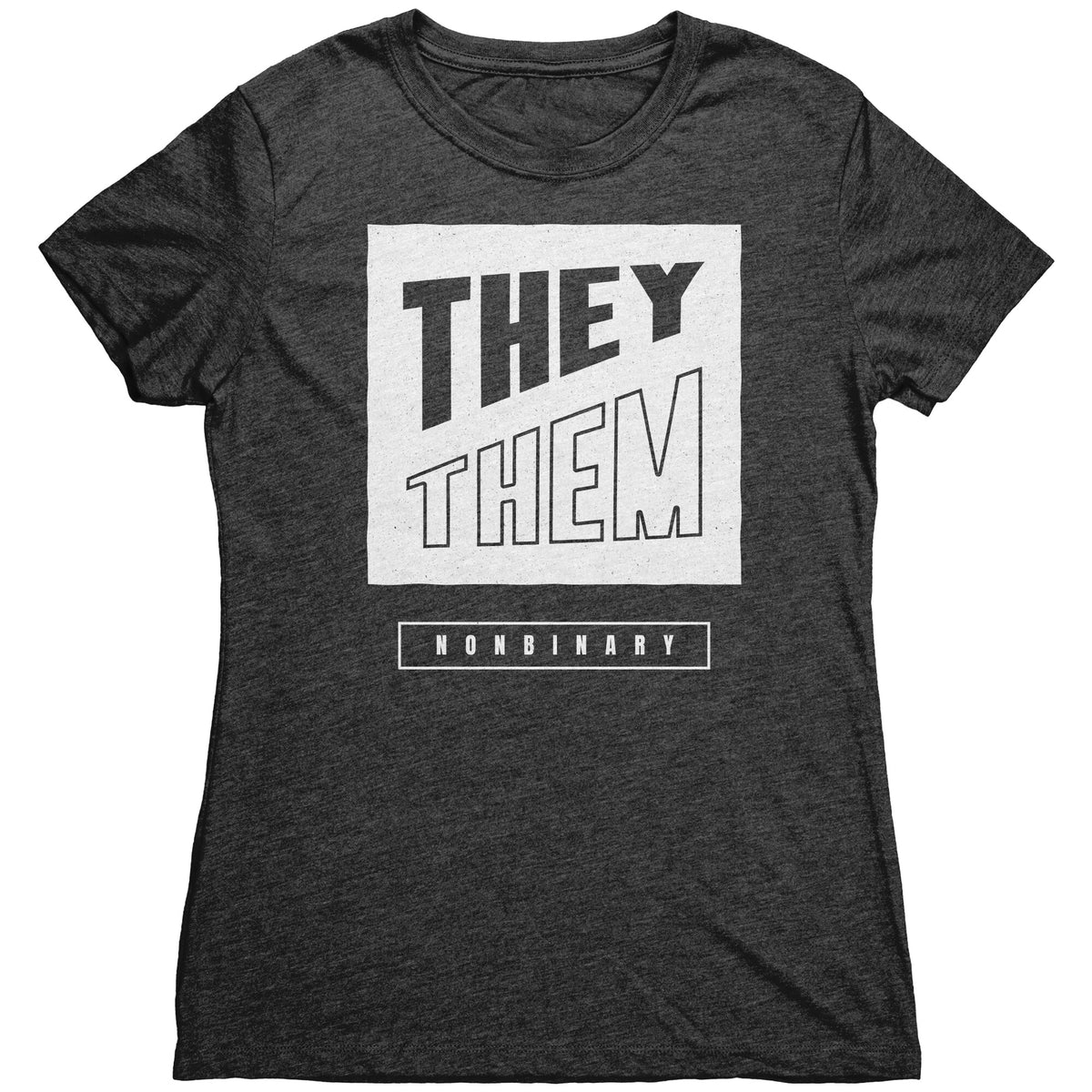 Modern Lux Block Slash They/Them Non-binary T-shirt  - Gemmed Firefly