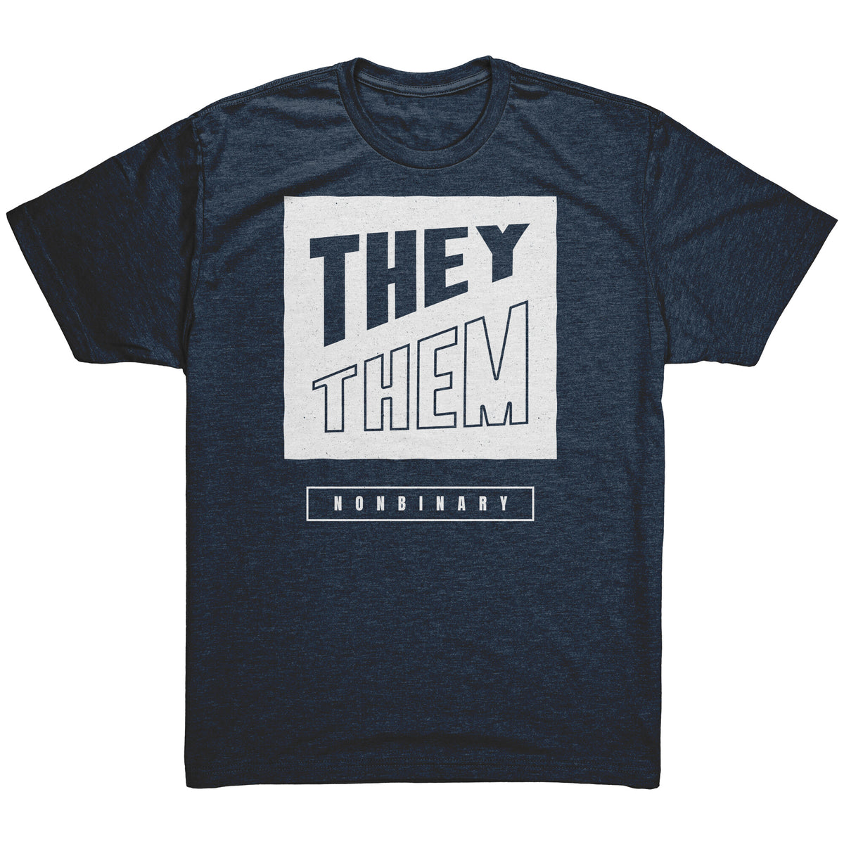 Modern Lux Block Slash They/Them Non-binary T-shirt  - Gemmed Firefly