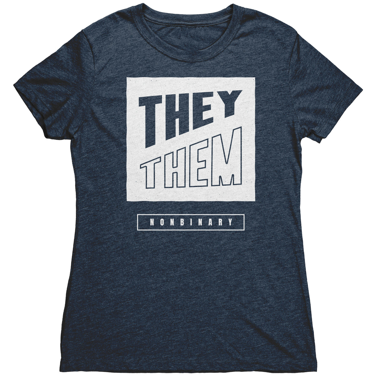 Modern Lux Block Slash They/Them Non-binary T-shirt  - Gemmed Firefly