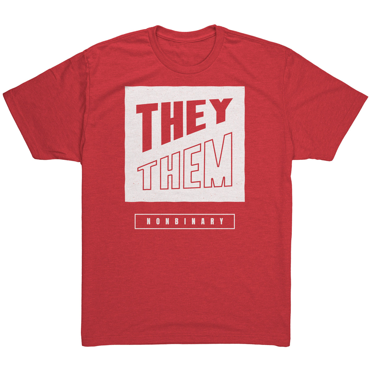 Modern Lux Block Slash They/Them Non-binary T-shirt  - Gemmed Firefly