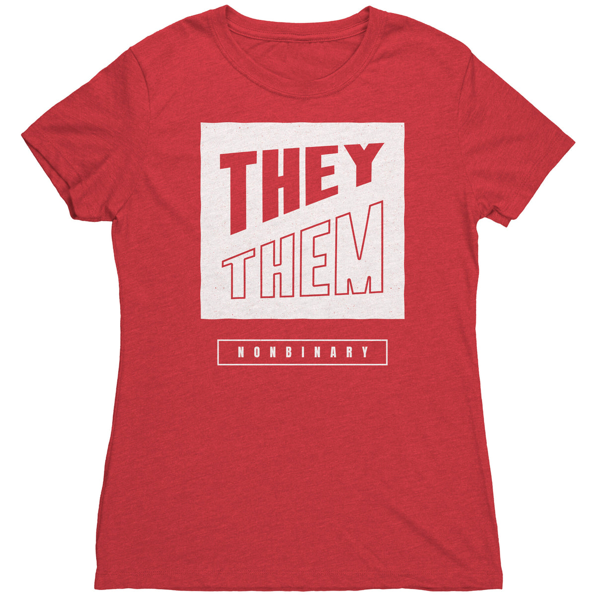 Modern Lux Block Slash They/Them Non-binary T-shirt  - Gemmed Firefly