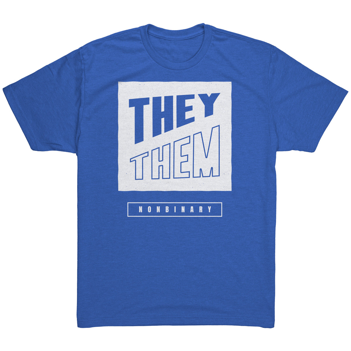 Modern Lux Block Slash They/Them Non-binary T-shirt  - Gemmed Firefly