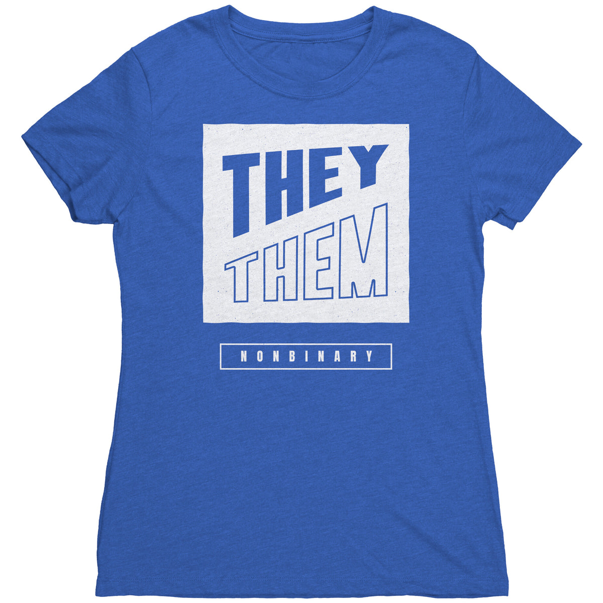 Modern Lux Block Slash They/Them Non-binary T-shirt  - Gemmed Firefly