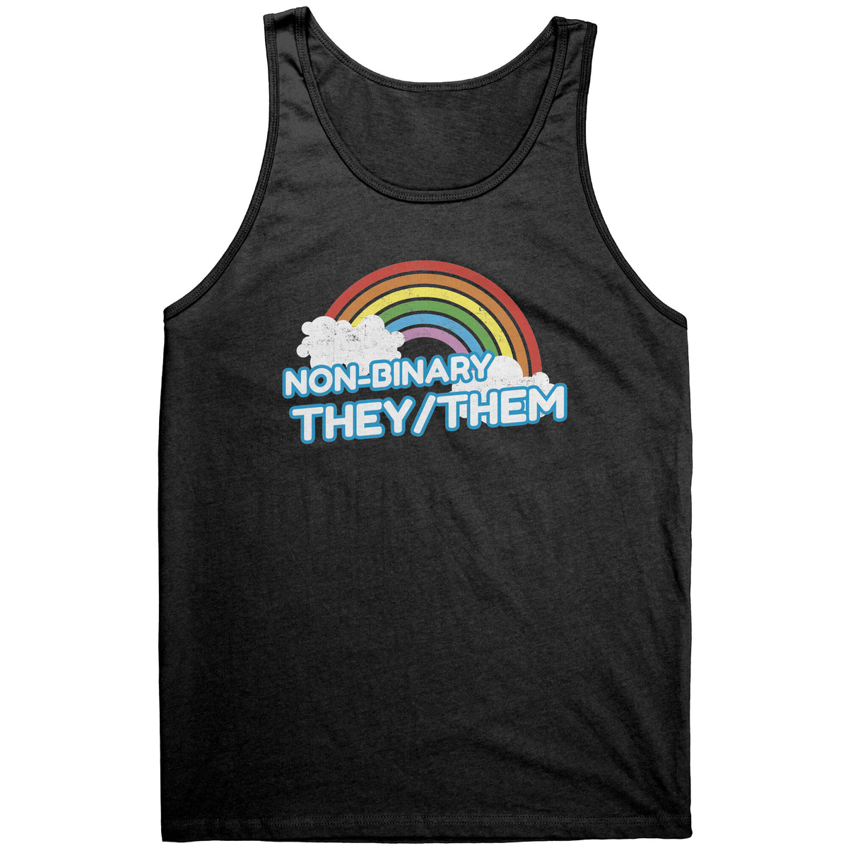 Classic Rainbow Charm They/Them Non-binary T-shirt  - Gemmed Firefly