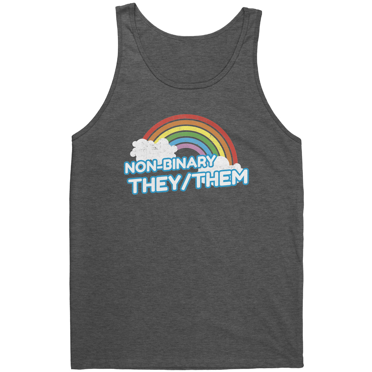 Classic Rainbow Charm They/Them Non-binary T-shirt  - Gemmed Firefly
