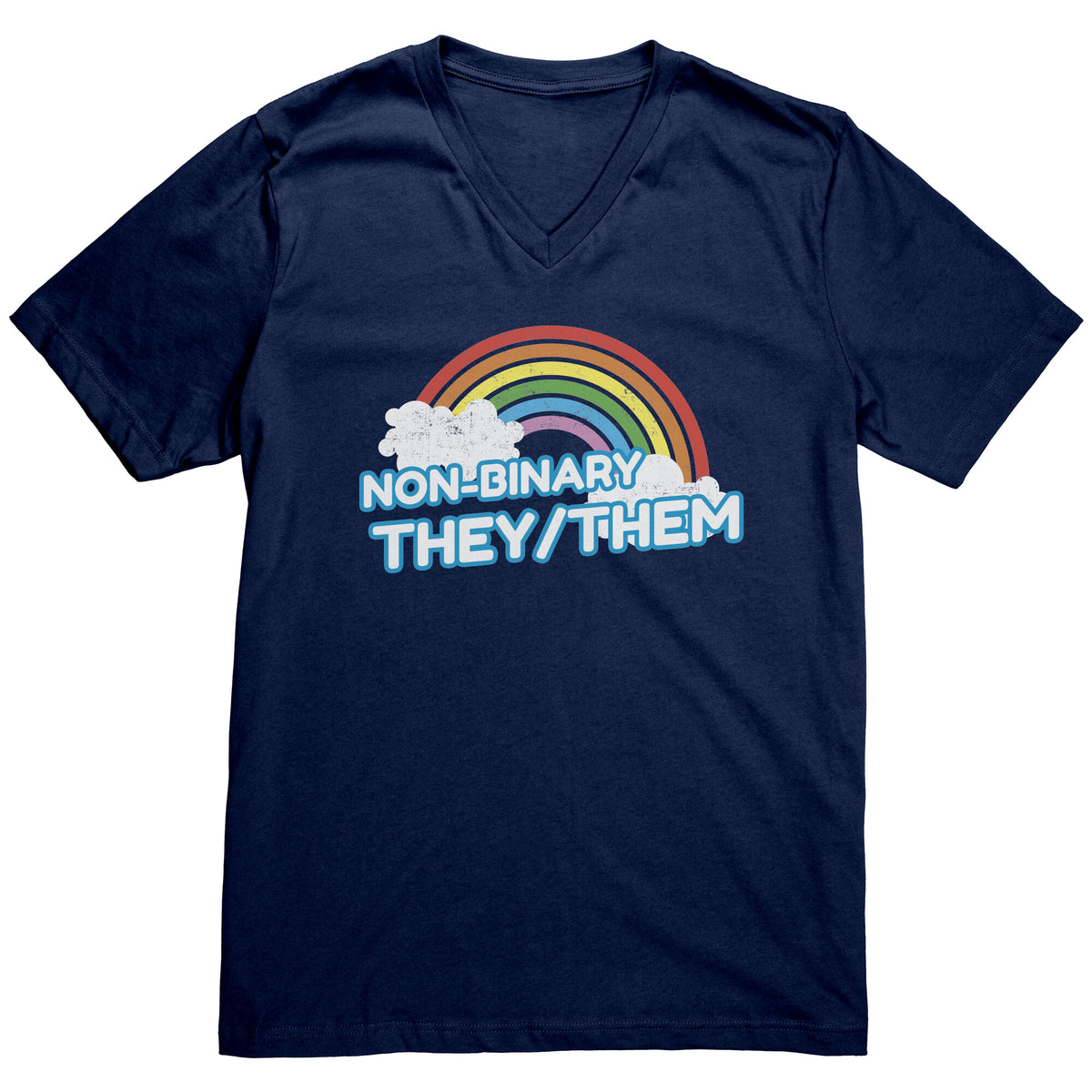 Classic Rainbow Charm They/Them Non-binary T-shirt  - Gemmed Firefly