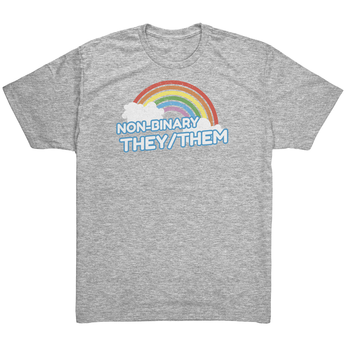 Classic Rainbow Charm They/Them Non-binary T-shirt  - Gemmed Firefly
