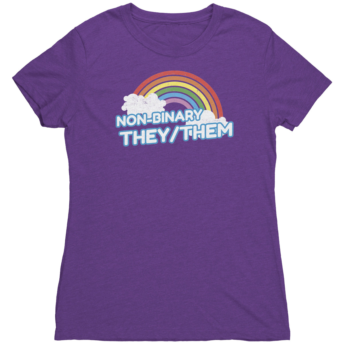 Classic Rainbow Charm They/Them Non-binary T-shirt  - Gemmed Firefly