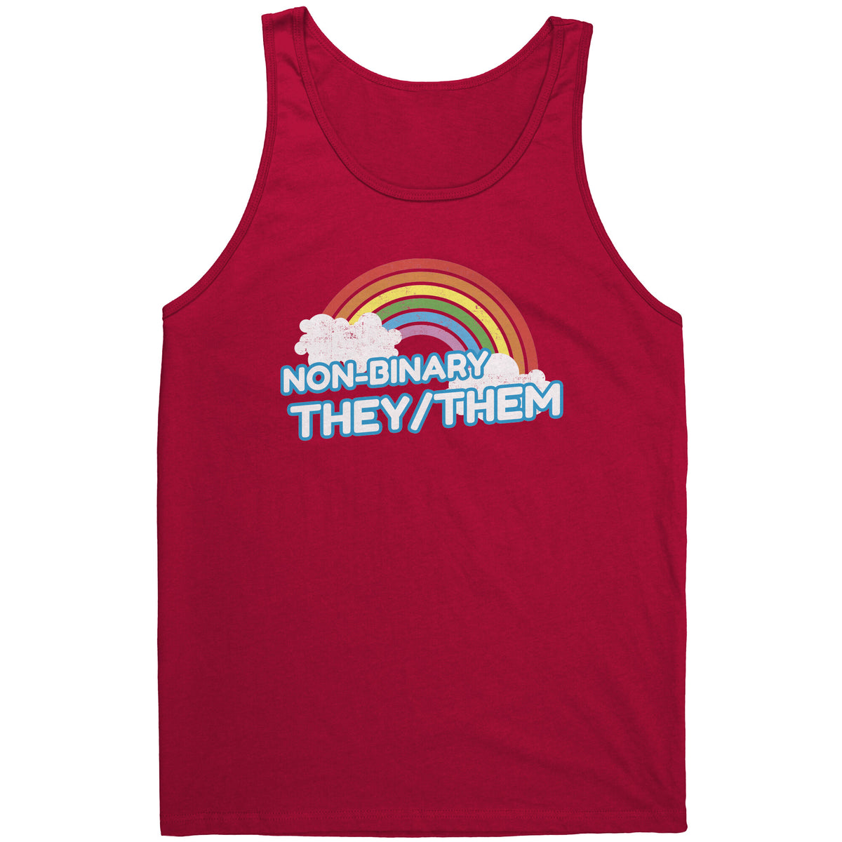 Classic Rainbow Charm They/Them Non-binary T-shirt  - Gemmed Firefly