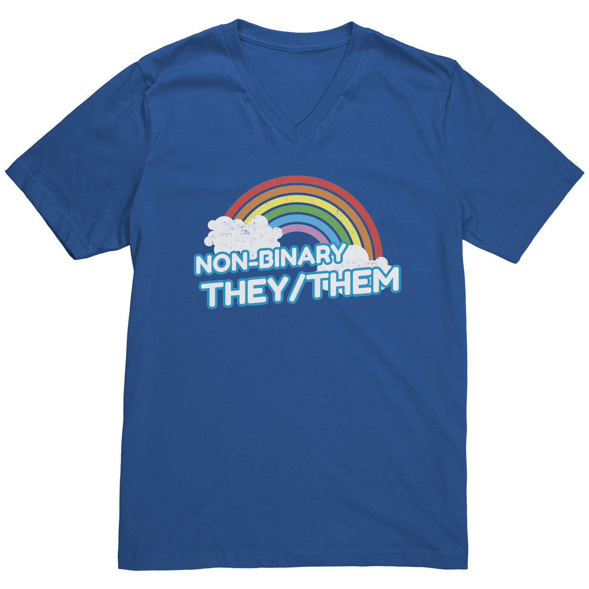 Classic Rainbow Charm They/Them Non-binary T-shirt  - Gemmed Firefly