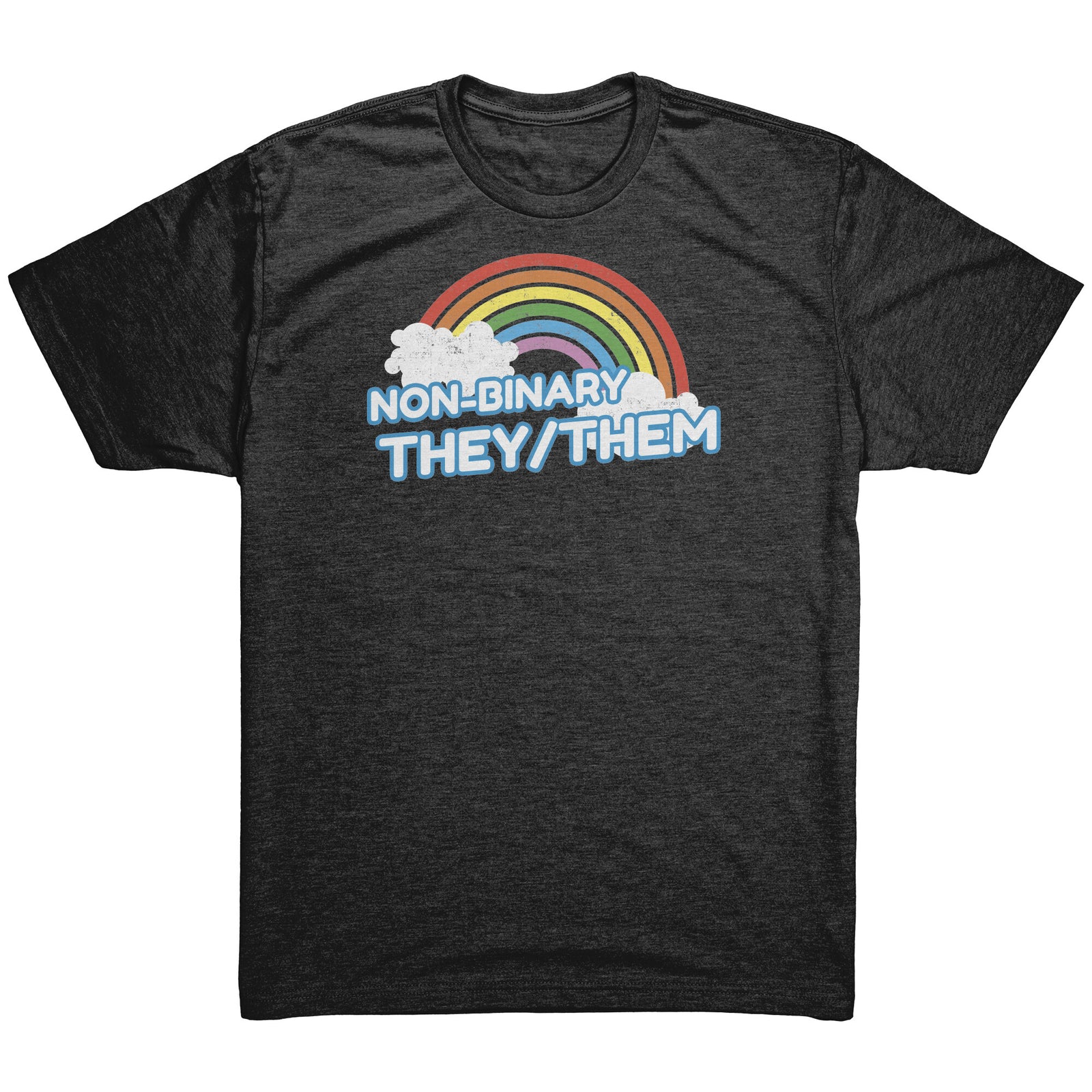Classic Rainbow Charm They/Them Non-binary T-shirt  - Gemmed Firefly