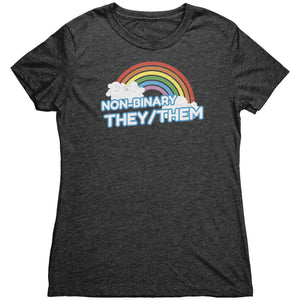 Classic Rainbow Charm They/Them Non-binary T-shirt  - Gemmed Firefly