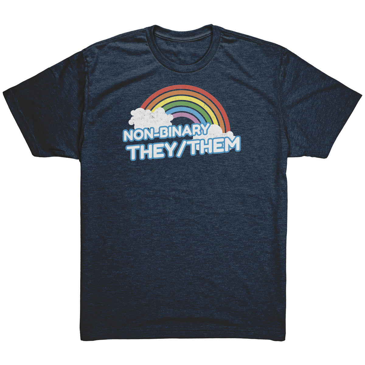 Classic Rainbow Charm They/Them Non-binary T-shirt  - Gemmed Firefly