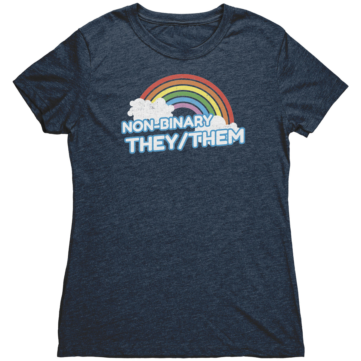 Classic Rainbow Charm They/Them Non-binary T-shirt  - Gemmed Firefly