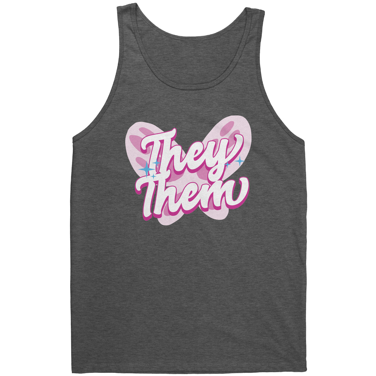 Pink Butterfly They/Them Non-binary T-shirt  - Gemmed Firefly