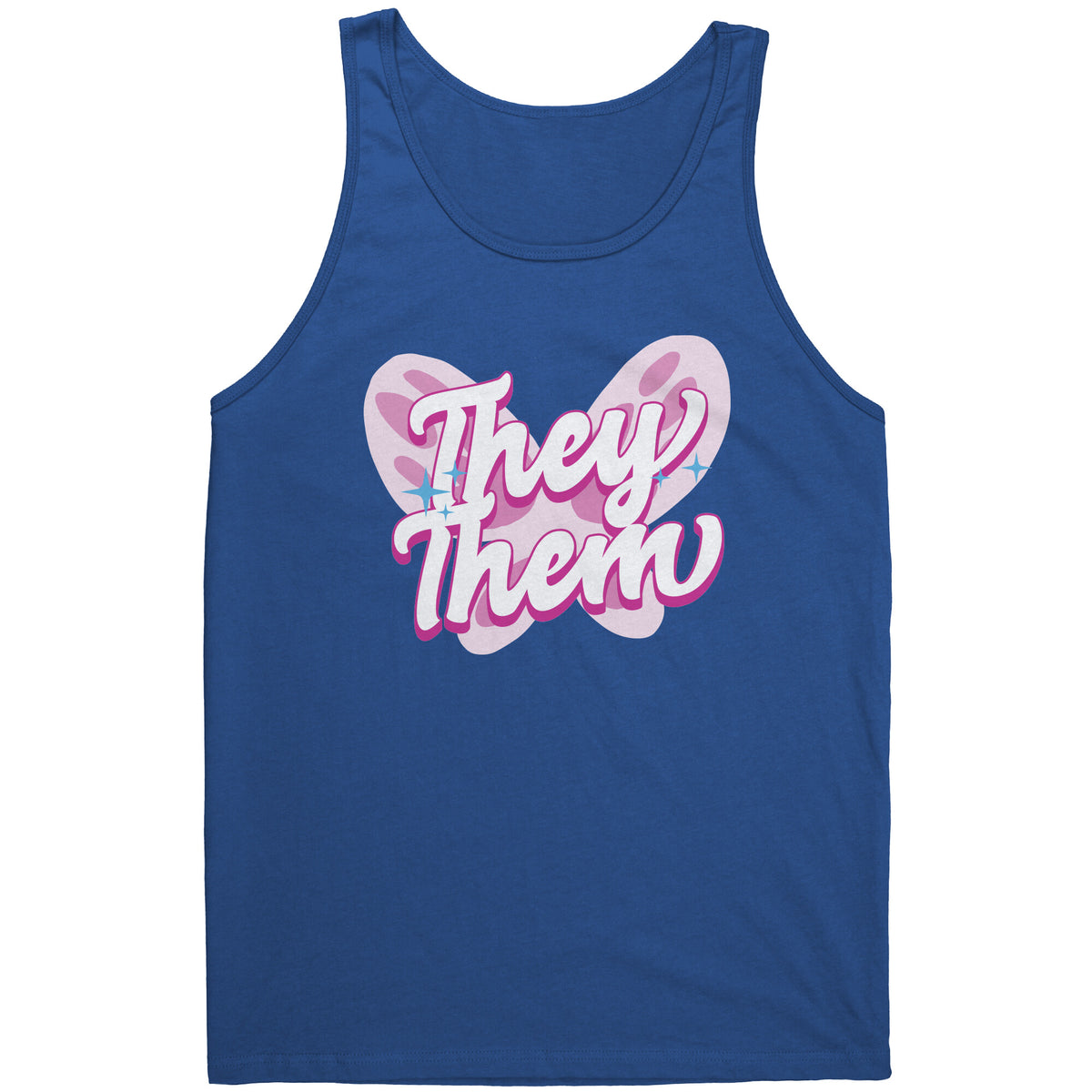 Pink Butterfly They/Them Non-binary T-shirt  - Gemmed Firefly