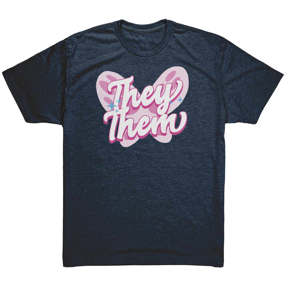 Pink Butterfly They/Them Non-binary T-shirt  - Gemmed Firefly