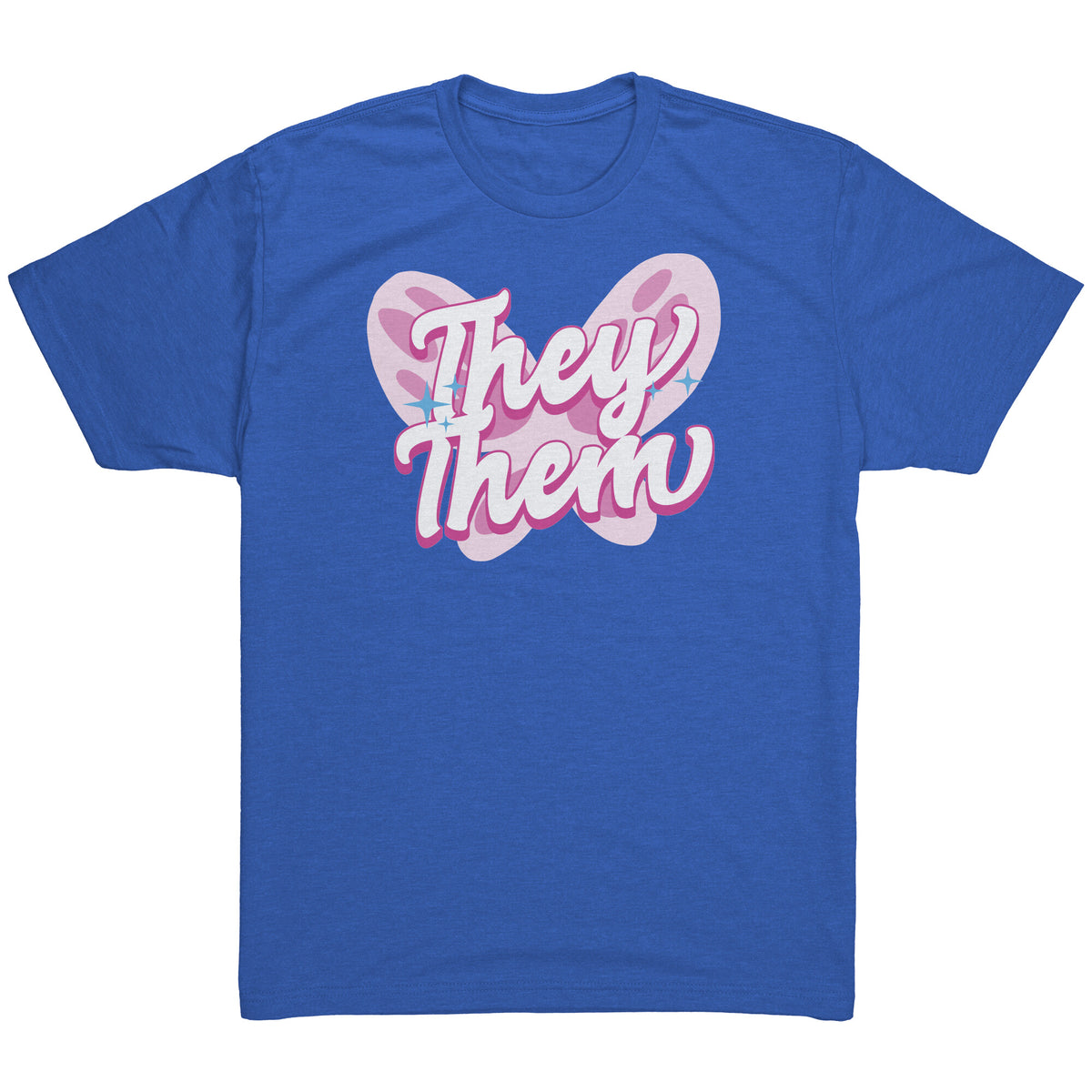 Pink Butterfly They/Them Non-binary T-shirt  - Gemmed Firefly
