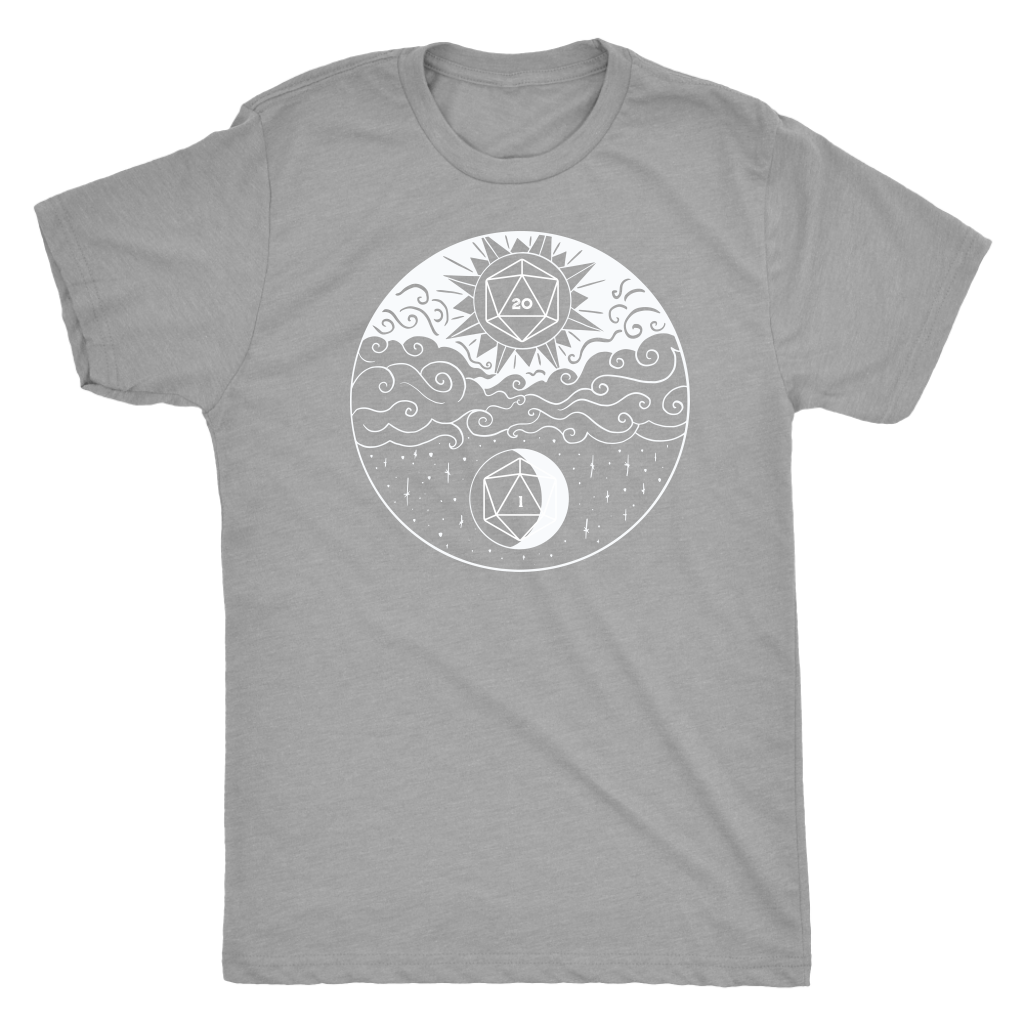 Sun and Moon D20 Balance T-shirt  - Gemmed Firefly