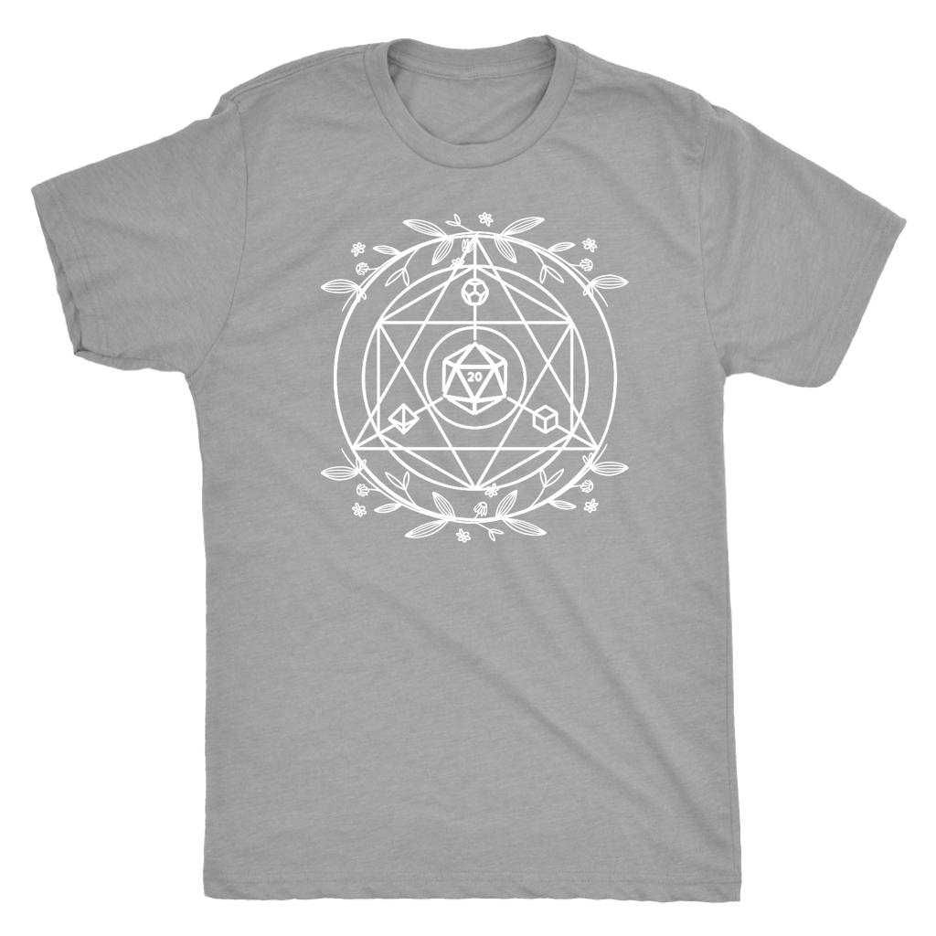 D20 Sacred Floral Geometry T-shirt  - Gemmed Firefly