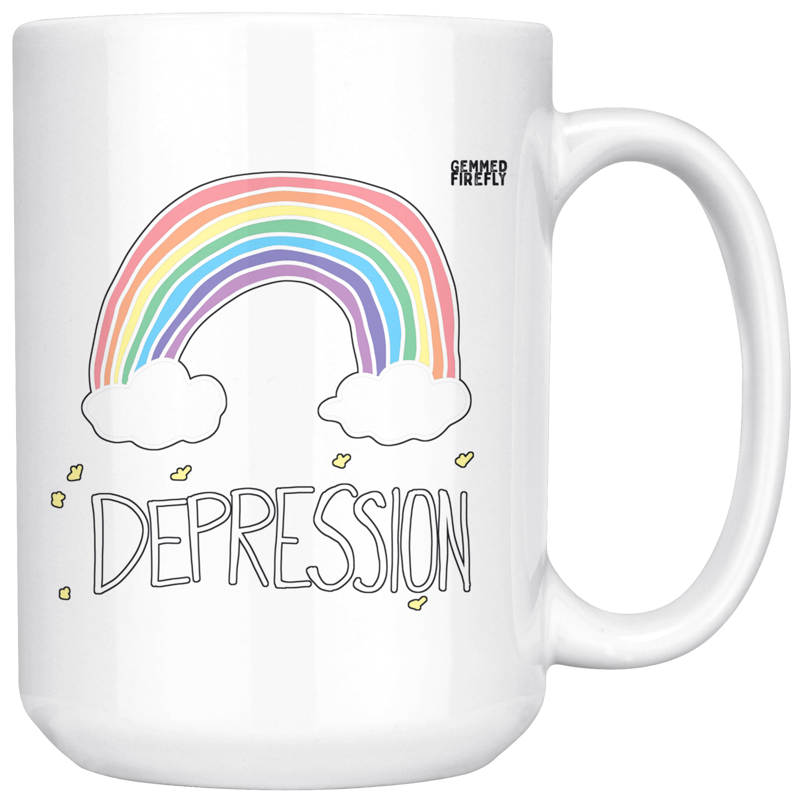 Depression Rainbow Mug Drinkware  - Gemmed Firefly
