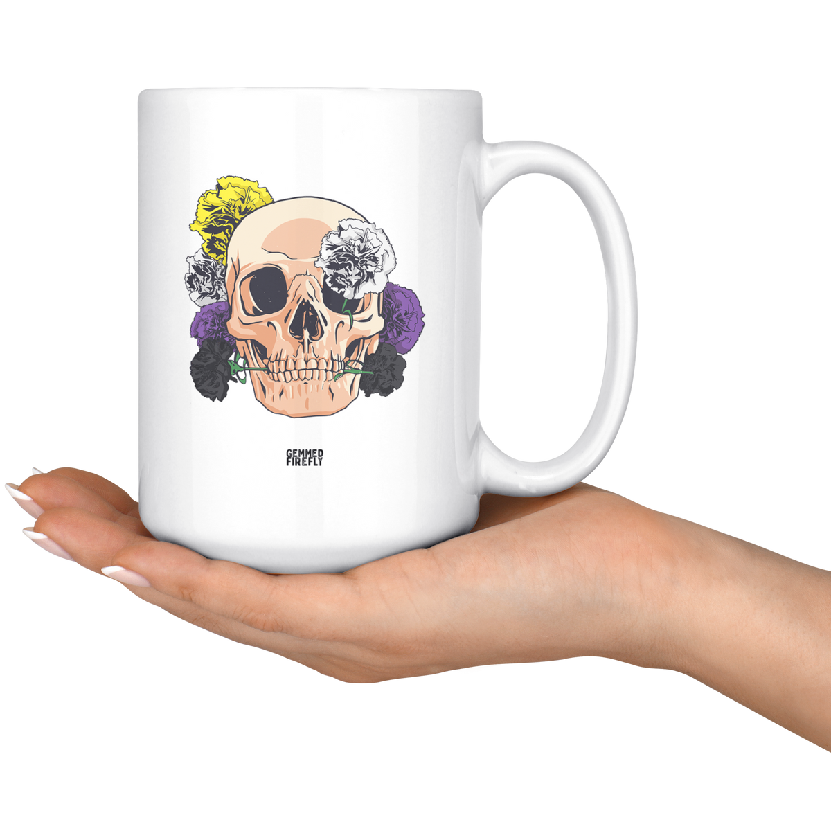 Nonbinary Necromancy Mug Drinkware  - Gemmed Firefly