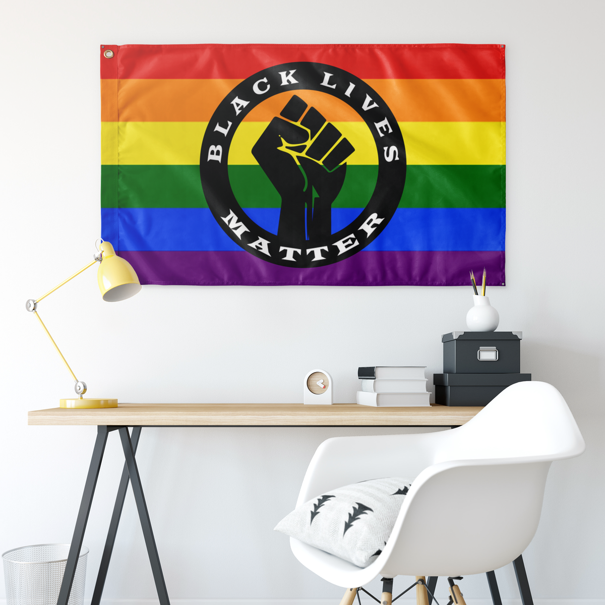 Black Lives Matter PRIDE Rainbow LGBT Flag Flags  - Gemmed Firefly