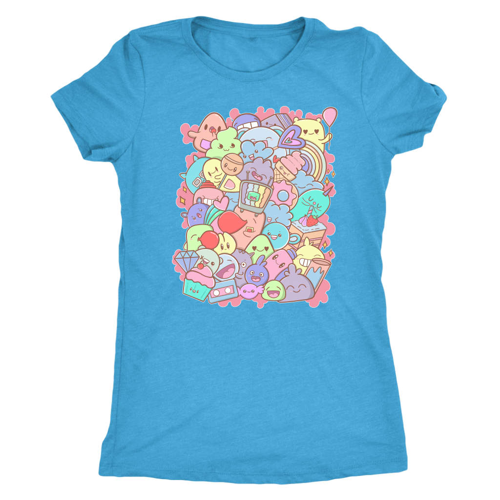 Adorable Kawaii Cute Doodle Party Pastel - "Yay" T-shirt  - Gemmed Firefly