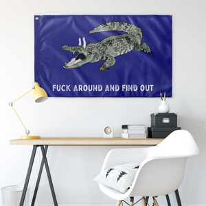 Fuck Around and Find Out Gator Rage Flag Patriot Blue Flags  - Gemmed Firefly