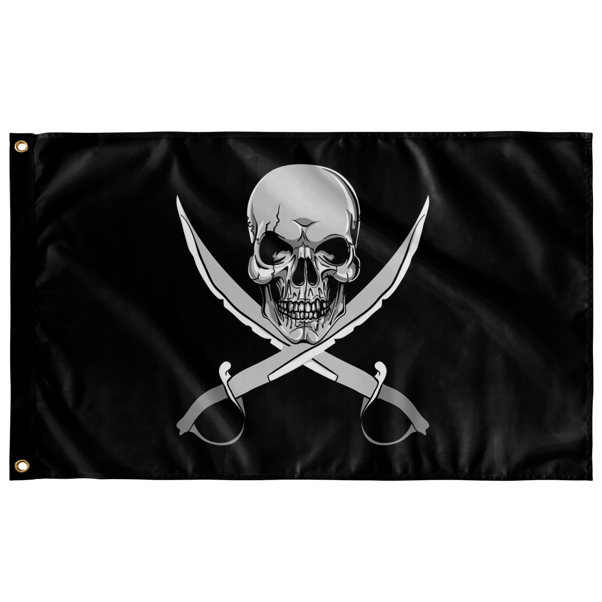 Modern Black Pirate Flag Cutlass Commodore Flags  - Gemmed Firefly