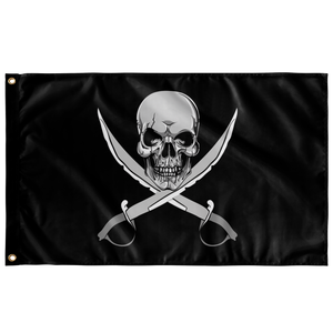 Modern Black Pirate Flag Cutlass Commodore Flags  - Gemmed Firefly