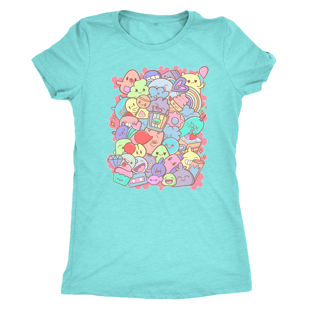 Adorable Kawaii Cute Doodle Party Pastel - "Yay" T-shirt  - Gemmed Firefly