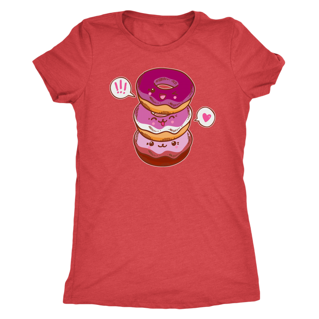 Lesbian Flag Cutie Donuts T-shirt  - Gemmed Firefly