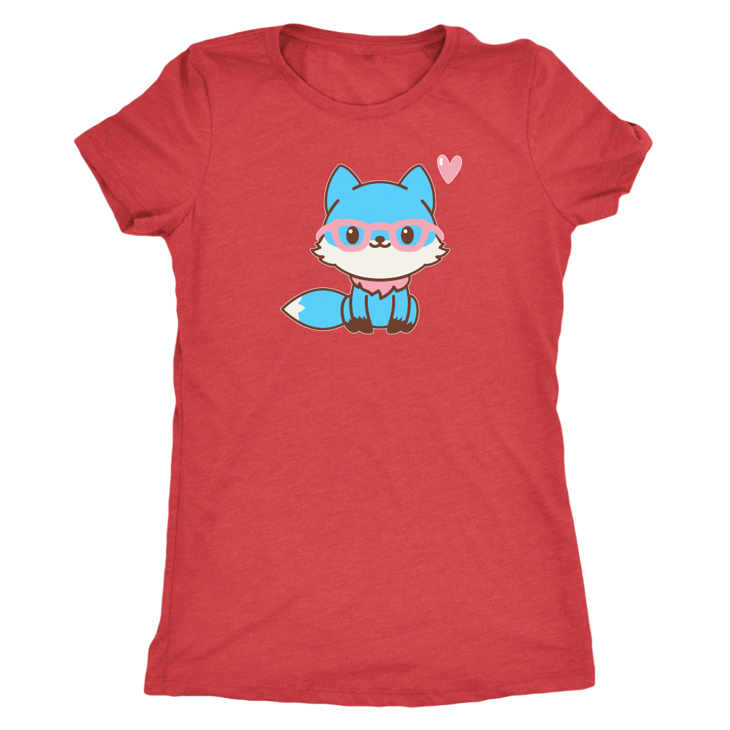 Trans Flag Fox Transfoxed T-shirt  - Gemmed Firefly