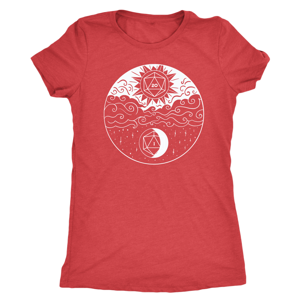 Sun and Moon D20 Balance T-shirt  - Gemmed Firefly