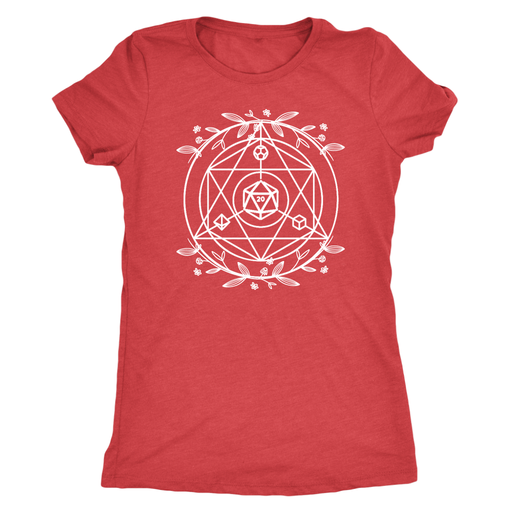 D20 Sacred Floral Geometry T-shirt  - Gemmed Firefly