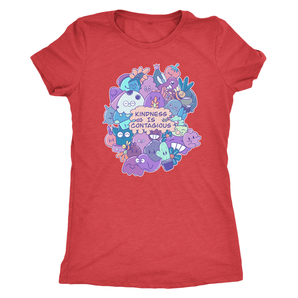 Kindness is Contagious Kawaii Doodle T-shirt  - Gemmed Firefly