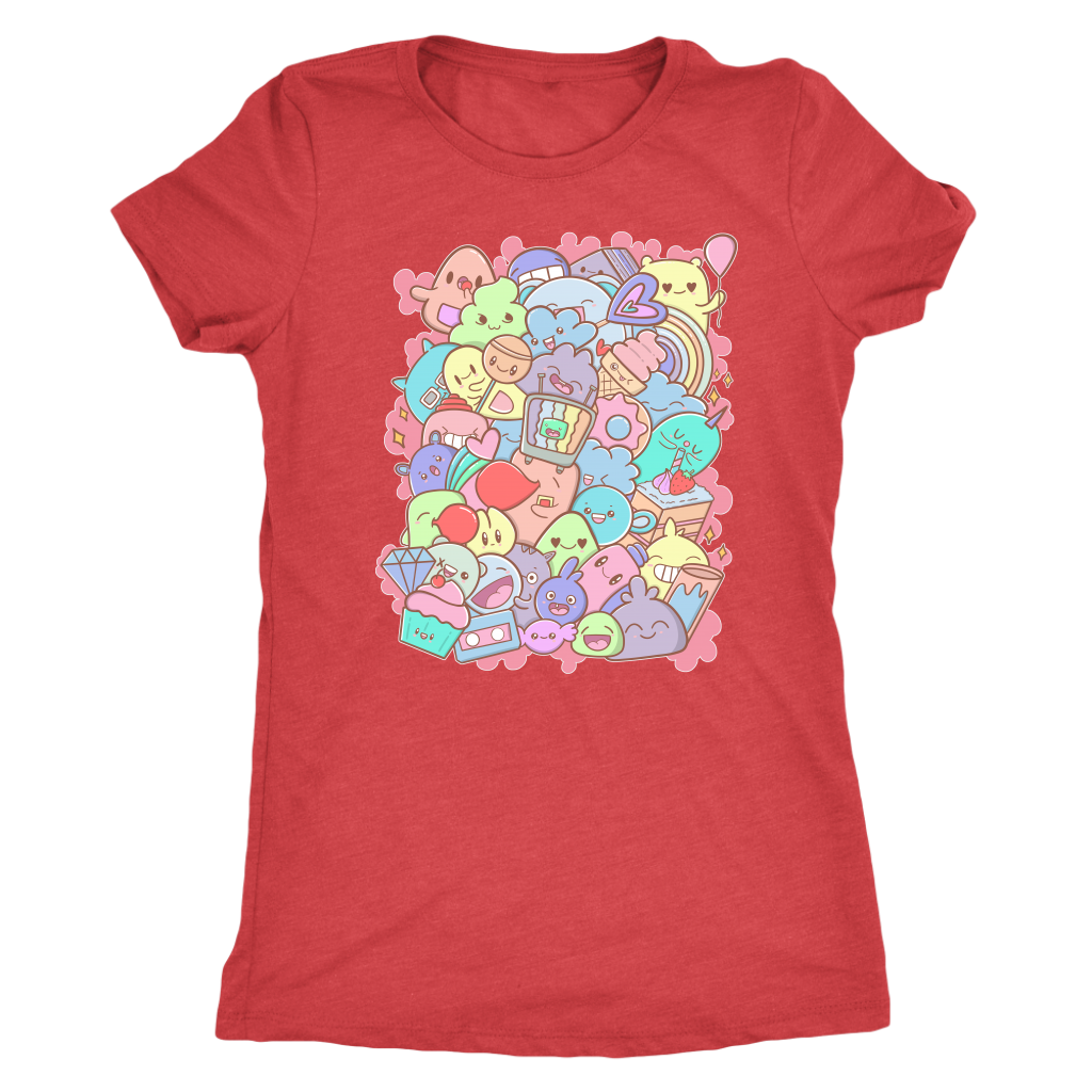 Adorable Kawaii Cute Doodle Party Pastel - "Yay" T-shirt  - Gemmed Firefly