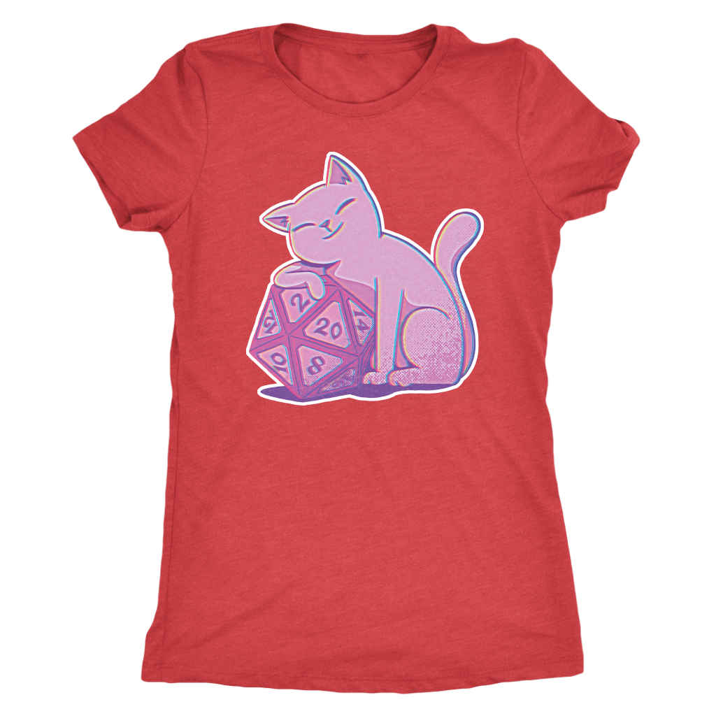 D20 Kitty Glitch T-shirt  - Gemmed Firefly