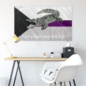 Demisexual PRIDE Fuck Around and Find Out Gator Rage Flag Flags  - Gemmed Firefly