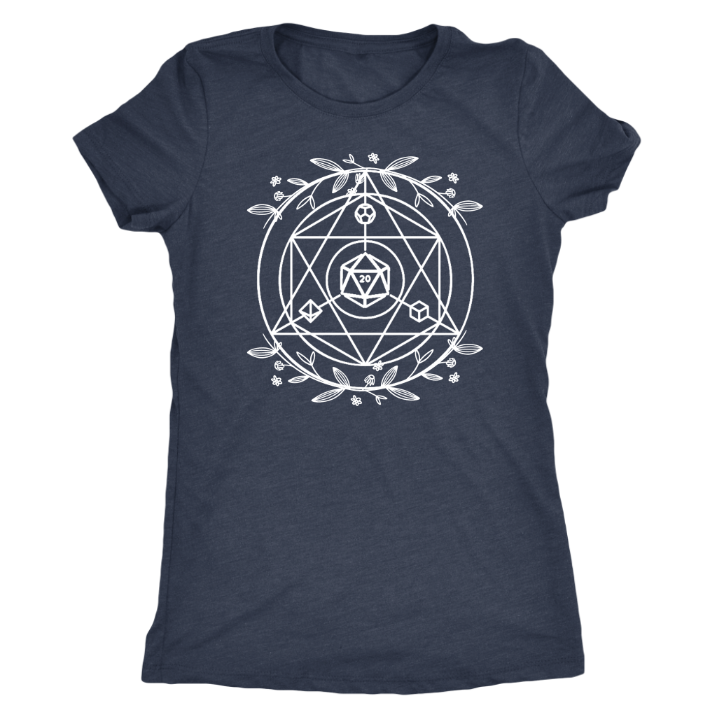 D20 Sacred Floral Geometry T-shirt  - Gemmed Firefly