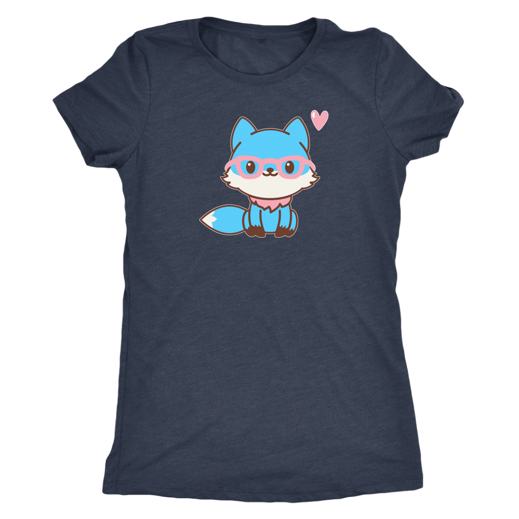 Trans Flag Fox Transfoxed T-shirt  - Gemmed Firefly